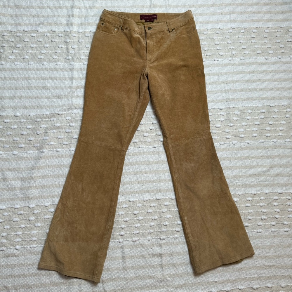Vintage Margret Godfrey tan suede 100% leather lined pants Y2K/western size 8